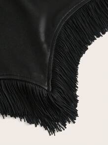 SHEIN 5قطع/طقم ملابس داخلية سيكة بتصميم تنورة مذنبة, مناسبة لمهرجانات الموسيقي - الأسود - مشاهدة 6