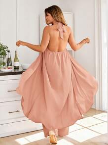 KURAYIA Plus Size Open Shoulder Top And Wide Leg Pants 2 Pieces Set, Spring Break