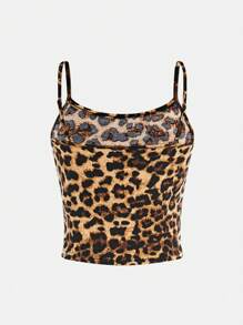 SHEIN Girlism Tween Girl Slim Fit Casual Camouflage Pattern Camisole