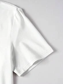 Manfinity Homme Conjunto de camiseta de manga corta con estampado de eslogan y pantalones cortos informales para hombre, conjunto de 2 piezas de verano para hombre