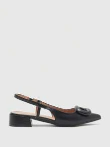 CUCCOO BIZCHIC Women's Pointed Toe Adjustable Buckle Strap Flat Loafers For Christmas - Black - View 8