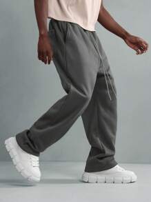 SUMWON Athletic Jogger Sweatpants Elastic Cuff Drawstring Waist Comfort Fit Casual Sport Training Loungewear Fleece Winter Fall Workout Pants - Dark Grey - View 2