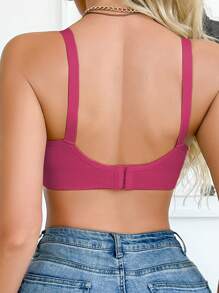 SHEIN BloomMama Maternity Simple Solid Color Seamless Nursing Bra Without Padding