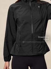 OutZeal WeatherProof-Air Water-Resistant UPF50+ Lightweight Stand Collar Jacket Women For LightRain With Zipper Pockets Athletic Workout Running