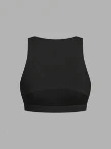 SHEIN EZwear 夏季毕业休闲纯色镂空运动上衣，夏季 - 彩色 - 查看 10