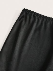 SHEIN 5قطع/طقم ملابس داخلية سيكة بتصميم تنورة مذنبة, مناسبة لمهرجانات الموسيقي - الأسود - مشاهدة 8