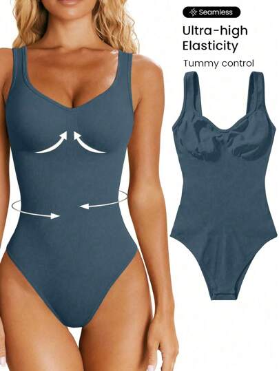 Gameset SHEIN Sport 无缝瑜伽连体衣，带衬垫运动胸罩