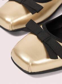 CUCCOO DOLLMOD Women's Casual Bow Ballet Flats, Champagne Color - Champagne - View 7