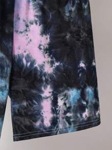 SHEIN Tween Boy Tie-Dye Short Sleeve T-Shirt And Shorts Set - Multicolor - View 3