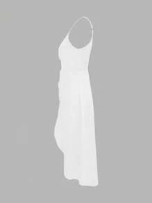 SHEIN EZwear Women's Fashion Long Solid Color Top, Suitable For Summer - White - View 6