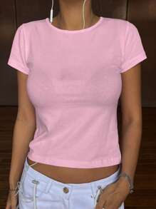 DAZY Camiseta Corta De Color Sólido
