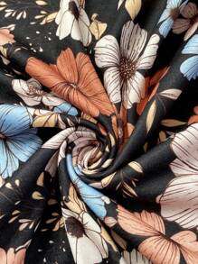 SHEIN Pregnant Women's Ditsy Floral Short Sleeve Casual Shirt For Vacation  Maternity Tops - Multicolor - View 6