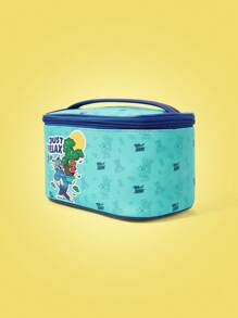 TOM & JERRY X SHEIN Fashionable Cartoon Mouse & Plant Print Zipper Storage Bag - Blue - View 3