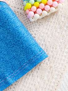 Đầm tay ngắn cổ tròn kẻ sọc 2 trong 1 hình mèo dễ thương cho bé gái, quần áo Kawaii mùa xuân/hè cho bé gái - Nhiều màu - Xem 7