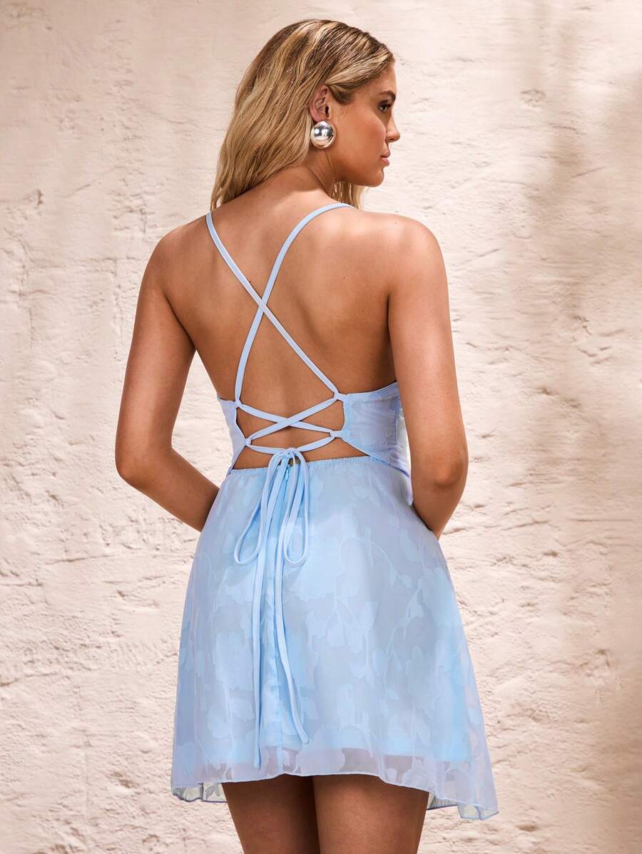 Glamine 女式露背交叉背迷你连衣裙，夏季时尚