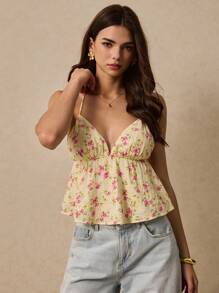 Poéselle Women's Holiday Casual Ditsy Floral Print Halter Neck Backless Top - Multicolor - View 7