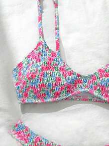Swim Mod Women 2 Pieces Bikini Set, Ditsy Floral All-Over Print Design, Fashion Casual Swimming Suit For Beach Holiday For Summer Beach Vacation - Multicolor - View 4