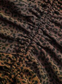 SHEIN PETITE CURVE Plus Size Casual Vacation Side Slit Drawstring Waist Petite Slimming Skirt Fall Cloth For Women - Brown - View 8