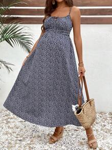SHEIN Maternity Casual Tiny Ditsy Floral Cami Dress For Vacation