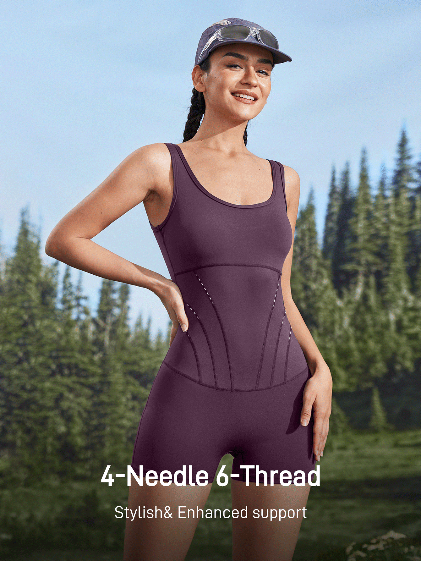 SHEIN Sport Gameset Minimalistischer nahtloser figurnah geschnittener ärmelloser Romper Einfarbig