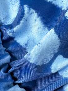 Swim Vcay 2pcs/Set Women Summer Random Print Spaghetti Strap Metal Decor Sexy Bikini Set