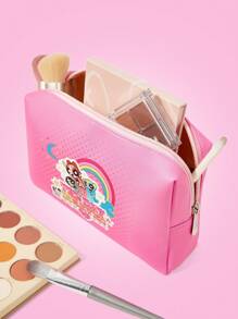 THE POWERPUFF GIRLS X SHEIN Blossom, Bubbles, Buttercup Pattern Zipper Pouch - Pink - View 3