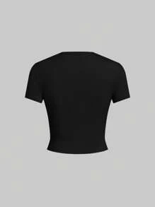 SHEIN EZwear 5件纯色修身短袖基本款T恤 - 綠色 - 查看 7