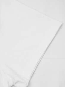 SHEIN LUNE Women Summer Short Sleeve Casual T-Shirt With Letter And American Flag Print - White - View 6