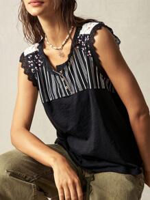 Bohemela Top gráfica tipo tanque de estilo vintage estadounidense casual de verano para mujer, con estampado numérico de punto