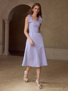 MOTF Abito con spalle annodate a jacquard