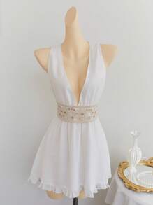 Flirla Sexy Deep V-Neck Music Festival Dress - Multicolor - View 6