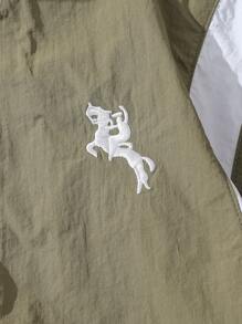 Young Boy Summer Korean Style Short Sleeve Set With Zip-Up Jacket And Matching Shorts, 2 Pieces Sportswear Outfit