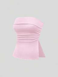 ROMWE Grunge Punk Y2K Subculture Leopard Print Hem Slit Design Women Crop Top