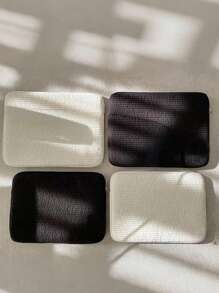 1 件简约柔软白色黑色笔记本电脑包、笔记本电脑保护套、Ins 风格、适用于笔记本电脑、平板电脑、Macbook、Ipad、Ipad Mini、多功能收纳包、iPad 平板电脑保护套、返校（黑白） - 彩色 - 查看 2