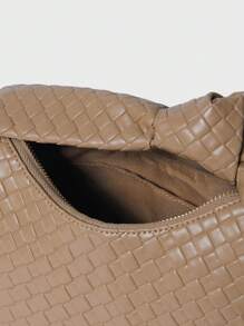 SHECARRY 女士顶部提手包 PU 皮革 适合商务/通勤/工作/办公室 休闲复古风格 低调奢华别致针织手提包 编织包 适合教师护士 时尚 - 杏色 - 查看 6