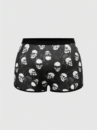 Goth 1 Stück Große Größen dunkel Gothic Totenkopf Grafik Slip