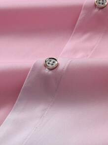 Manfinity Homme Áo sơ mi nam tay ngắn cài nút phía trước họa tiết gradient thường ngày mùa hè - Hồng - Xem 6