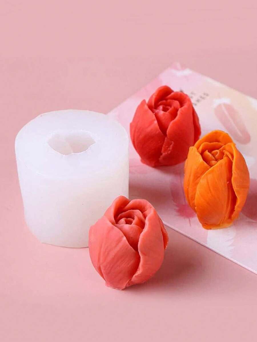 1pc Flower Design DIY Silicone Mold - White - View 1
