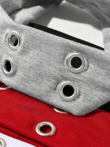 ROMWE Grunge Punk 5 件纯色金属朋克 Y2K 前卫运动头带，适合女孩的百搭时尚配饰，适合日常生活、街舞、户外活动，装饰性配套发带头巾头带吸汗带 - 彩色 - 查看 2