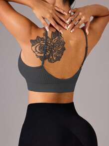 Gameset SHEIN Sport Hochelastischer stützender Spaghettiträger Camisole Sport-BH, geeignet für Yoga & Training