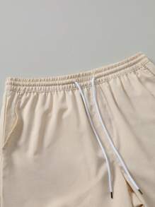 Manfinity RSRT Men's Casual Fashion Short Sleeve Shirt And Solid Color Pocket Shorts Set - Apricot - View 4