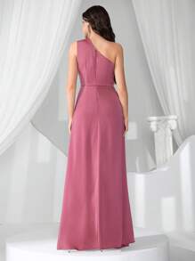 Coutiva 全新时尚优雅修身不对称领口无袖礼服、派对礼服、长袍、晚礼服、婚礼宾客礼服