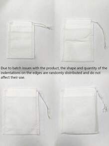 100pcs Multi-Purpose Disposable Non-Woven Drawstring Tea Bag, White Filter Bag, With Drawstring, Easy To Pour And Clean, Suitable For Coffee, Tea, Herbs, Spices, Jewelry Packaging And Gift Bundling