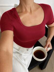 Siren Gaze Summer Casual Textured Back Tie Short Sleeve T-Shirt Summer T-Shirt Summer Outfits For Women Vacation Outfits Women Holiday Outfits Summer Outfits Graduation Outfit  4th Of July Western Wear Women Beach Outfits For Woman