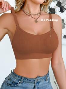 Moonlight&Mama Maternity Solid Color Casual Comfortable Seamless Nursing Bra Without Padding - Brown - View 3