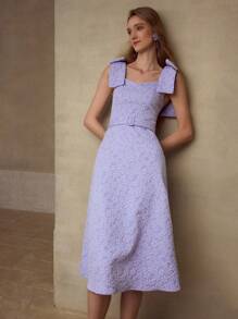 MOTF Abito con spalle annodate a jacquard