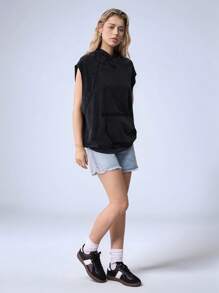 Easelle Bluza bez rękawów Washed - Czarne - Zobacz 4