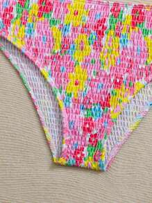 SHEIN Floral Print Bikini Set, Holiday Style - Random Print - Multicolor - View 5