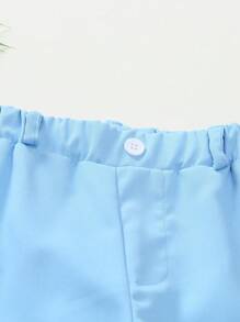 SHEIN Young Boy Plain Simple Style Casual Pants, Suitable For School, Party And Other Occasions, Keeps Fashion - Blue - View 4