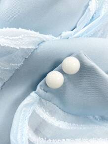 Rafferiza Đầm Maxi Ren Thanh Lịch Cho Nữ Kèm Áo Choàng, Phong Cách Kỳ Nghỉ - Màu xanh nhạt - Xem 5